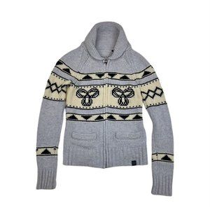 TNA *Aritzia* Lambswool Zip Up Knit Sweater (Small)
